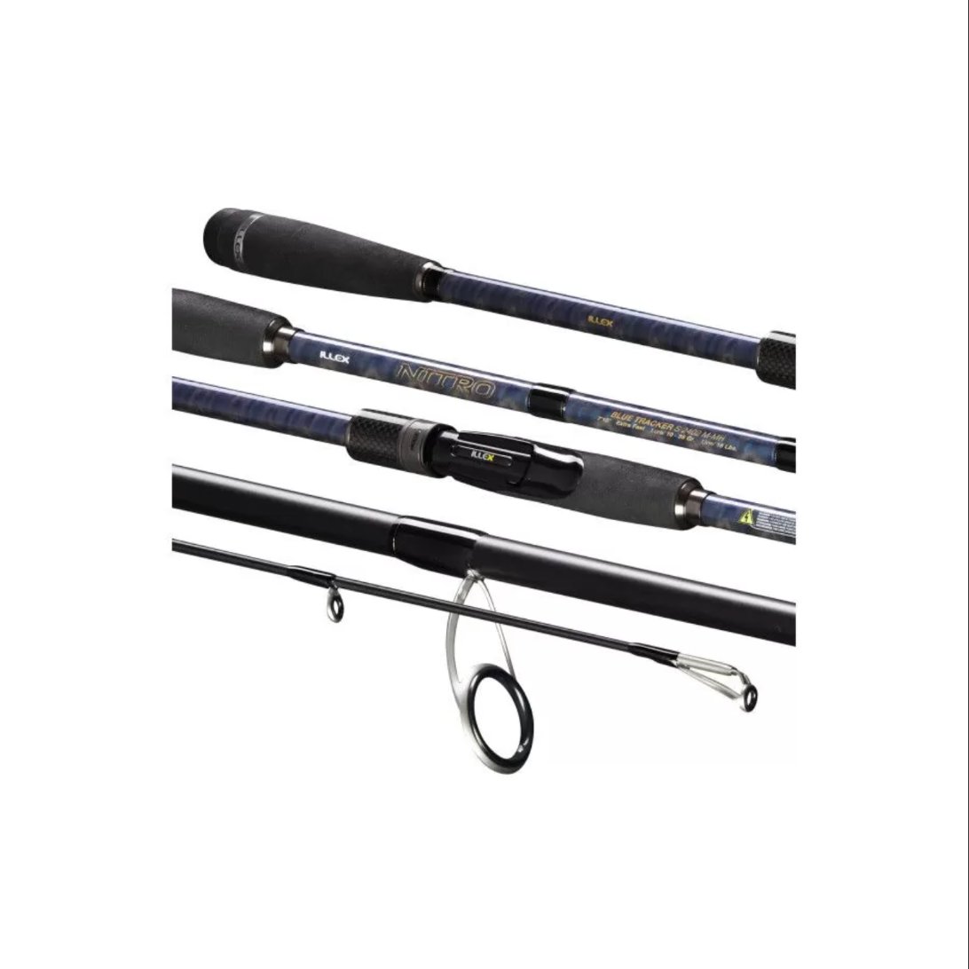 Canne spinning Illex Nitro S 2402 MH Blue Tracker vue complète